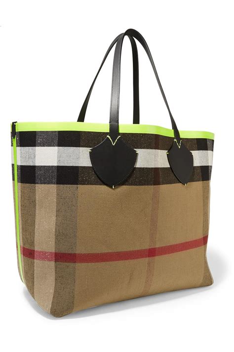 canvas burberry bag|burberry reversible tote bag.